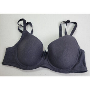 Mamia Lightly Lined Underwire Bra Size 34C Dark Gray Full Coverage Adjustable